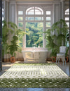 Mediterranean Lattice Collection Area Rug -  Casablanca (Ivory Green) Rectangle Ivory Green  lifestyle 11