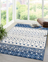 Mediterranean Lattice Collection Area Rug -  Casablanca (Ivory Navy Blue) Rectangle Ivory Navy Blue  lifestyle 0