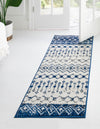 Mediterranean Lattice Collection Area Rug -  Casablanca (Ivory Navy Blue) Runner Ivory Navy Blue  lifestyle 0
