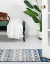Mediterranean Lattice Collection Area Rug -  Casablanca (Ivory Navy Blue) Runner Ivory Navy Blue  lifestyle 3