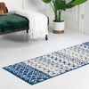 Mediterranean Lattice Collection Area Rug -  Casablanca (Ivory Navy Blue) Runner Ivory Navy Blue  lifestyle 16