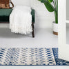 Mediterranean Lattice Collection Area Rug -  Casablanca (Ivory Navy Blue) Runner Ivory Navy Blue  lifestyle 18