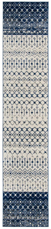 Mediterranean Lattice Collection Area Rug -  Casablanca (Ivory Navy Blue) Runner Ivory and Navy Blue  lifestyle 18