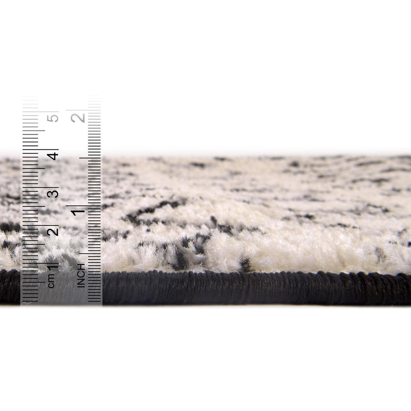 Mediterranean Lattice Collection Area Rug -  Casablanca (Black and White) Round Black and White  lifestyle 3