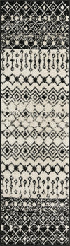 Mediterranean Lattice Collection Area Rug -  Casablanca (Black and White) Runner Black and White  lifestyle 32
