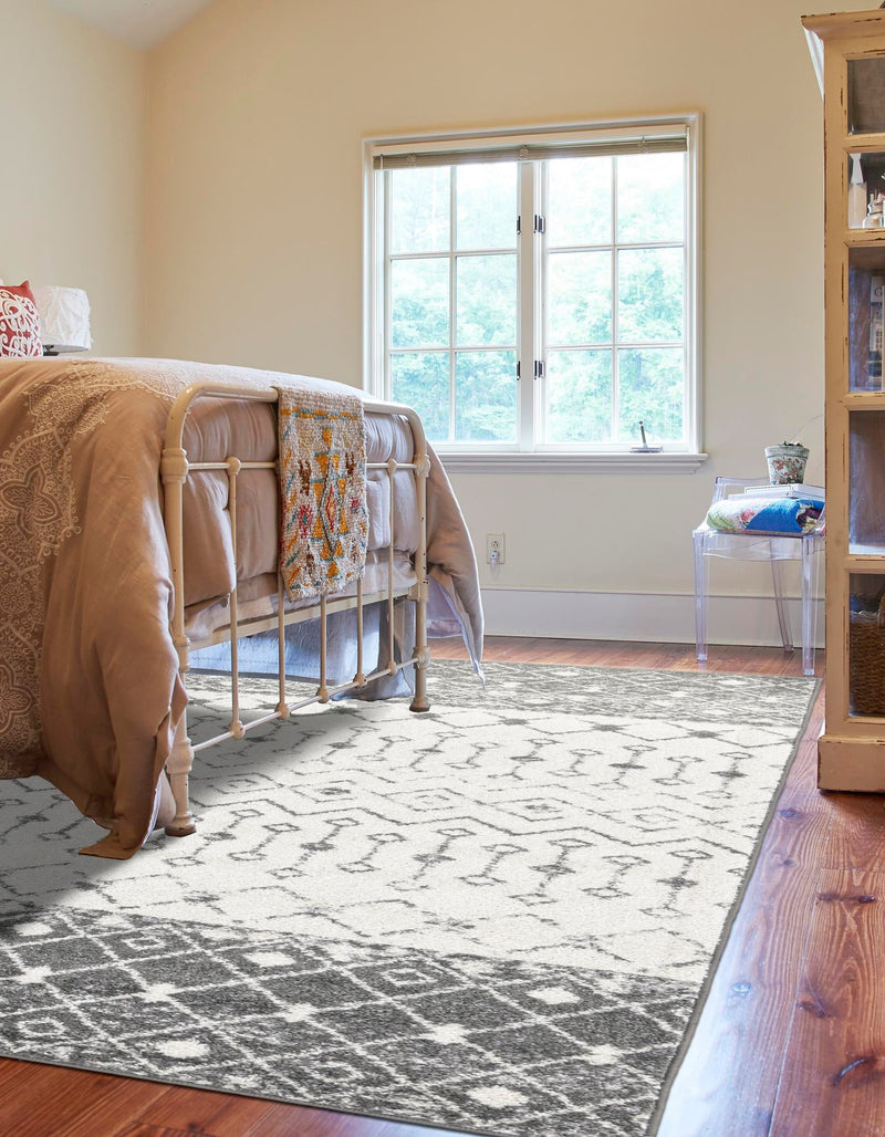 Mediterranean Lattice Collection Area Rug -  Casablanca (Ivory and Gray) Rectangle Ivory and Gray  lifestyle 2