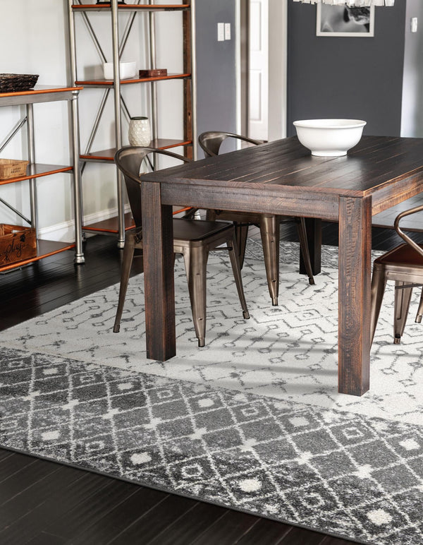 Mediterranean Lattice Collection Area Rug -  Casablanca (Ivory and Gray) Rectangle Ivory and Gray  lifestyle 8