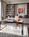 Mediterranean Lattice Collection Area Rug -  Casablanca (Ivory and Gray) Rectangle Ivory and Gray  lifestyle 11