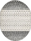 Mediterranean Lattice Collection Area Rug -  Casablanca (Ivory and Gray) Oval Ivory and Gray  lifestyle 18