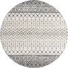 Mediterranean Lattice Collection Area Rug -  Casablanca (Ivory and Gray) Round Ivory and Gray Main