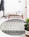 Mediterranean Lattice Collection Area Rug -  Casablanca (Ivory and Gray) Round Ivory and Gray  lifestyle 0