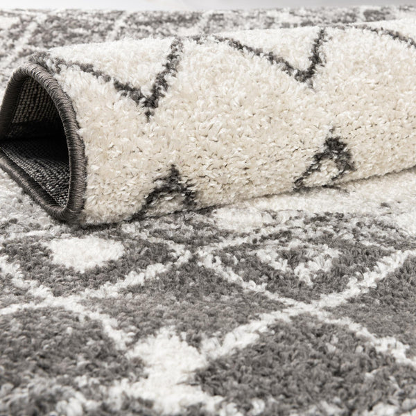 Mediterranean Lattice Collection Area Rug -  Casablanca (Ivory and Gray) Round Ivory and Gray  lifestyle 4