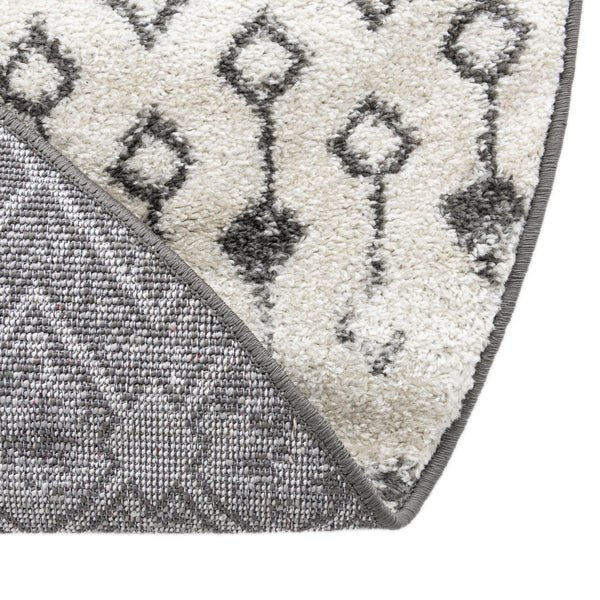 Mediterranean Lattice Collection Area Rug -  Casablanca (Ivory and Gray) Round Ivory and Gray  lifestyle 7