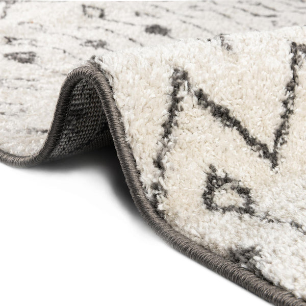 Mediterranean Lattice Collection Area Rug -  Casablanca (Ivory and Gray) Round Ivory and Gray  lifestyle 8