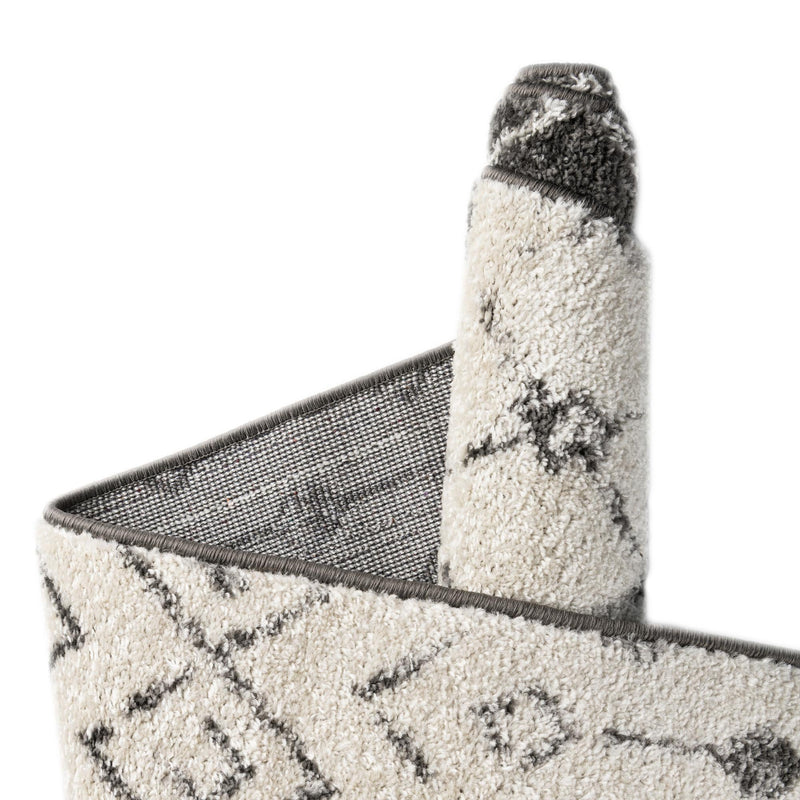 Mediterranean Lattice Collection Area Rug -  Casablanca (Ivory and Gray) Round Ivory and Gray  lifestyle 9