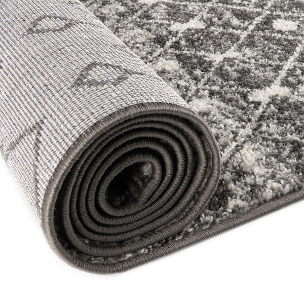 Mediterranean Lattice Collection Area Rug -  Casablanca (Ivory and Gray) Round Ivory and Gray  lifestyle 10