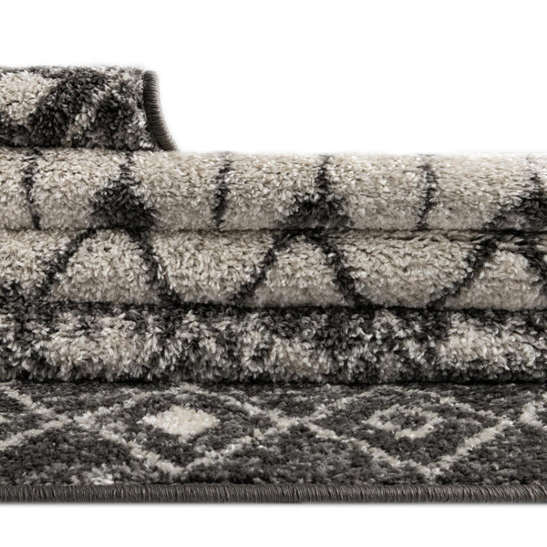 Mediterranean Lattice Collection Area Rug -  Casablanca (Ivory and Gray) Round Ivory and Gray  lifestyle 12