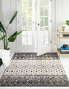 Mediterranean Lattice Collection Area Rug -  Casablanca (Ivory and Gray) Square Ivory and Gray  lifestyle 0