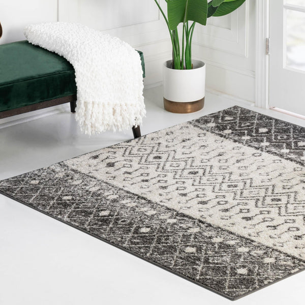 Mediterranean Lattice Collection Area Rug -  Casablanca (Ivory and Gray) Square Ivory and Gray  lifestyle 15