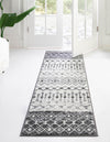 Mediterranean Lattice Collection Area Rug -  Casablanca (Ivory and Gray) Runner Ivory and Gray  lifestyle 0