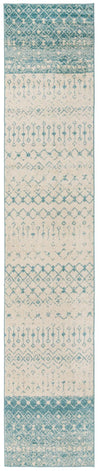 Mediterranean Lattice Collection Area Rug -  Casablanca (Ivory Blue) Runner Ivory and Blue  lifestyle 38