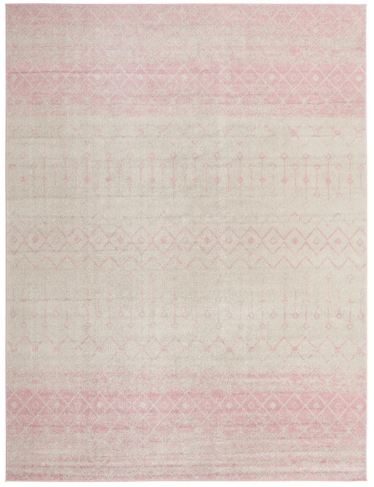 Mediterranean Lattice Collection Area Rug -  Casablanca (Ivory and Pink) Rectangle Ivory and Pink Main