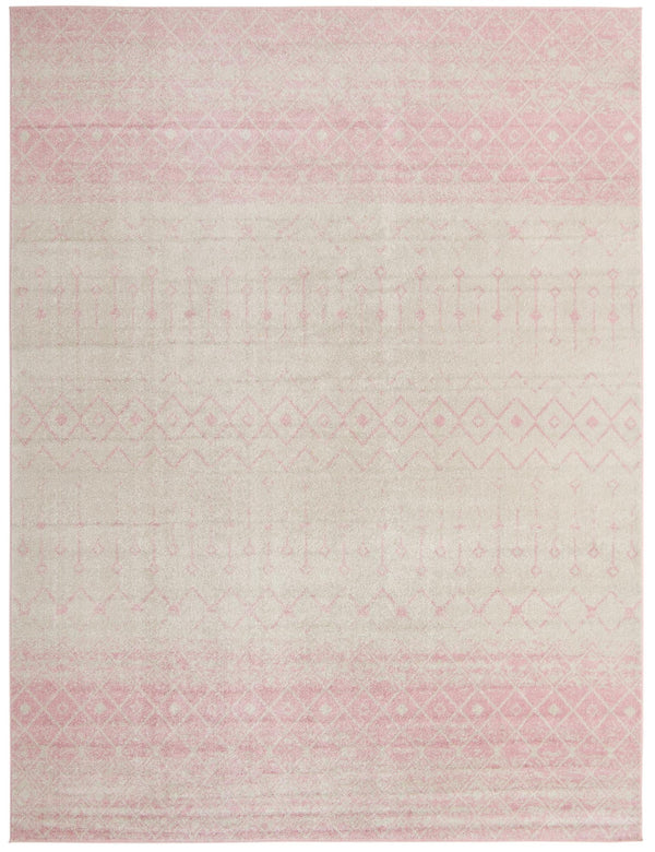 Mediterranean Lattice Collection Area Rug -  Casablanca (Ivory and Pink) Rectangle Ivory and Pink Main