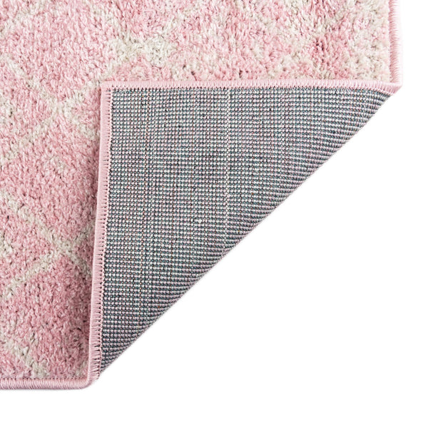 Mediterranean Lattice Collection Area Rug -  Casablanca (Ivory and Pink) Rectangle Ivory and Pink  lifestyle 17