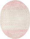 Mediterranean Lattice Collection Area Rug -  Casablanca (Ivory and Pink) Oval Ivory and Pink Main