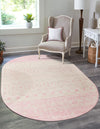 Mediterranean Lattice Collection Area Rug -  Casablanca (Ivory and Pink) Oval Ivory and Pink  lifestyle 5