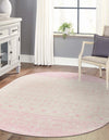Mediterranean Lattice Collection Area Rug -  Casablanca (Ivory and Pink) Oval Ivory and Pink  lifestyle 8