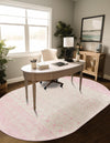 Mediterranean Lattice Collection Area Rug -  Casablanca (Ivory and Pink) Oval Ivory and Pink  lifestyle 9