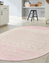 Mediterranean Lattice Collection Area Rug -  Casablanca (Ivory and Pink) Oval Ivory and Pink  lifestyle 11