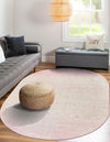 Mediterranean Lattice Collection Area Rug -  Casablanca (Ivory and Pink) Oval Ivory and Pink  lifestyle 12