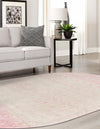 Mediterranean Lattice Collection Area Rug -  Casablanca (Ivory and Pink) Oval Ivory and Pink  lifestyle 13