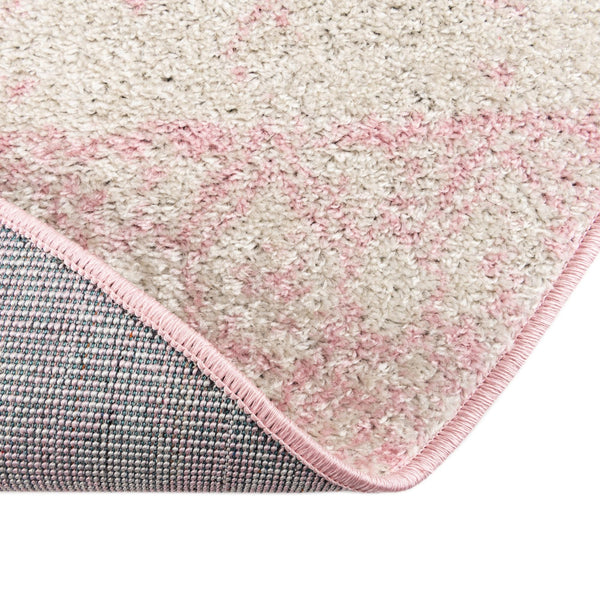 Mediterranean Lattice Collection Area Rug -  Casablanca (Ivory and Pink) Oval Ivory and Pink  lifestyle 18