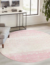 Mediterranean Lattice Collection Area Rug -  Casablanca (Ivory and Pink) Round Ivory and Pink  lifestyle 0