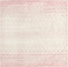 Mediterranean Lattice Collection Area Rug -  Casablanca (Ivory and Pink) Square Ivory and Pink Main