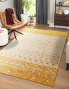 Mediterranean Lattice Collection Area Rug -  Casablanca (Ivory and Yellow) Rectangle Ivory and Yellow  lifestyle 0