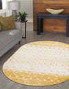 Mediterranean Lattice Collection Area Rug -  Casablanca (Ivory and Yellow) Oval Ivory and Yellow  lifestyle 5