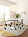 Mediterranean Lattice Collection Area Rug -  Casablanca (Ivory and Yellow) Oval Ivory and Yellow  lifestyle 6
