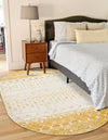 Mediterranean Lattice Collection Area Rug -  Casablanca (Ivory and Yellow) Oval Ivory and Yellow  lifestyle 7