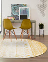 Mediterranean Lattice Collection Area Rug -  Casablanca (Ivory and Yellow) Oval Ivory and Yellow  lifestyle 8
