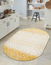 Mediterranean Lattice Collection Area Rug -  Casablanca (Ivory and Yellow) Oval Ivory and Yellow  lifestyle 9