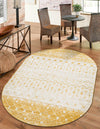 Mediterranean Lattice Collection Area Rug -  Casablanca (Ivory and Yellow) Oval Ivory and Yellow  lifestyle 11