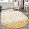 Mediterranean Lattice Collection Area Rug -  Casablanca (Ivory and Yellow) Oval Ivory and Yellow  lifestyle 23