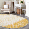 Mediterranean Lattice Collection Area Rug -  Casablanca (Ivory and Yellow) Oval Ivory and Yellow  lifestyle 24
