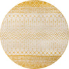 Mediterranean Lattice Collection Area Rug -  Casablanca (Ivory and Yellow) Round Ivory and Yellow Main