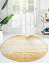 Mediterranean Lattice Collection Area Rug -  Casablanca (Ivory and Yellow) Round Ivory and Yellow  lifestyle 0