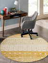 Mediterranean Lattice Collection Area Rug -  Casablanca (Ivory and Yellow) Round Ivory and Yellow  lifestyle 37